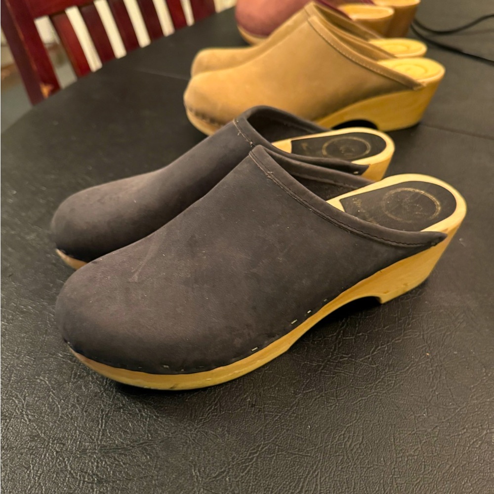 No 6 Suede clogs!